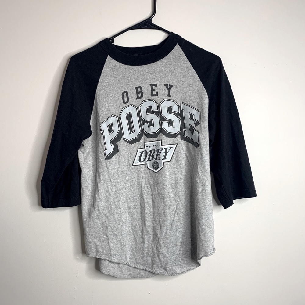 Obey 3/4 Sleeve Baseball Tee